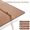 Rectangle Coffee Table, Tempered Glass Tabletop With White Metal Legs, Modern Table For Living Room - Brown / White - Image 10