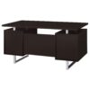 2 Drawer Computer Desk High Gloss Home Office - Cappuccino - Image 10