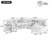 Oversized Sectional Sofa U Shaped Sofa With Chaise Lounge And 3 Soft Throw Pillows - Light Gray - Image 3