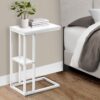 Accent Table, C - Shaped Contemporary - White - Image 9
