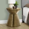 Drum Accent Side Table, Contemporary, Elegant Design - Gold - Image 6