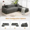 Cloud - Sectional Sofa Upholstered Couch With Free Combined Design - Dark Gray - Image 5