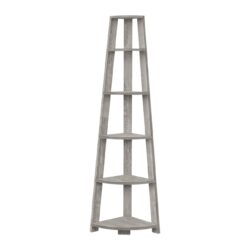 Bookshelf, Bookcase, Etagere, Corner, 5 Tier, For Office, Contemporary & Modern - Gray