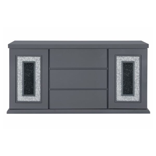 Ariya - Buffet With Clear Glass Inlay - Dark Gray