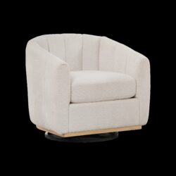360° Swivel Pumpkin Shape Club Armchair - Ivory