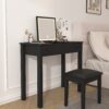 Makeup Vanity Desk With Mirror 3 Level Adjustable LED Lighting, Flip Top Storage 2 Drawers & 3 Removable Organizer Boxes - Black - Image 12