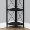 Bookshelf, Bookcase, Etagere, Corner, 4 Tier, Office, Contemporary - Black - Image 8