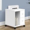 Office, File Cabinet, Printer Cart, Rolling File Cabinet, Mobile, Storage, Contemporary & Modern - White - Image 10