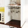 Farmhouse Kitchen Pantry Sideboard With Cabinet And Drawer, Multi Functional Kitchen Buffet With Hutch And Glass Holder, Microwave Stand With Charging Station - Brown / Antique White - Image 18