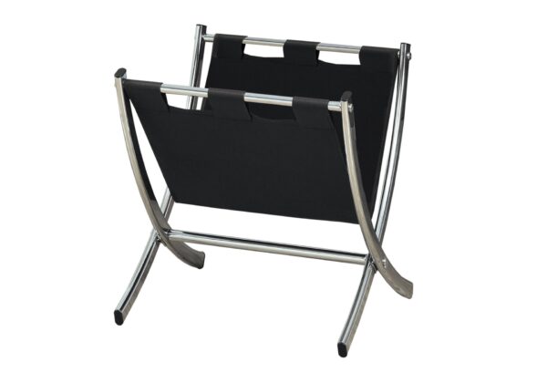 Magazine Rack Standing Organizer Storage Leather Look - Black
