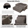 Upholstered Sleeper Bed Sofa With Dual USB Charging, Adjustable Backrest - Brown Gray - Image 6