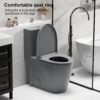 1 Piece Tornado Flush Toilet With Soft Close Seat And Dual Flush Siphonic S Trap - Light Gray - Image 10