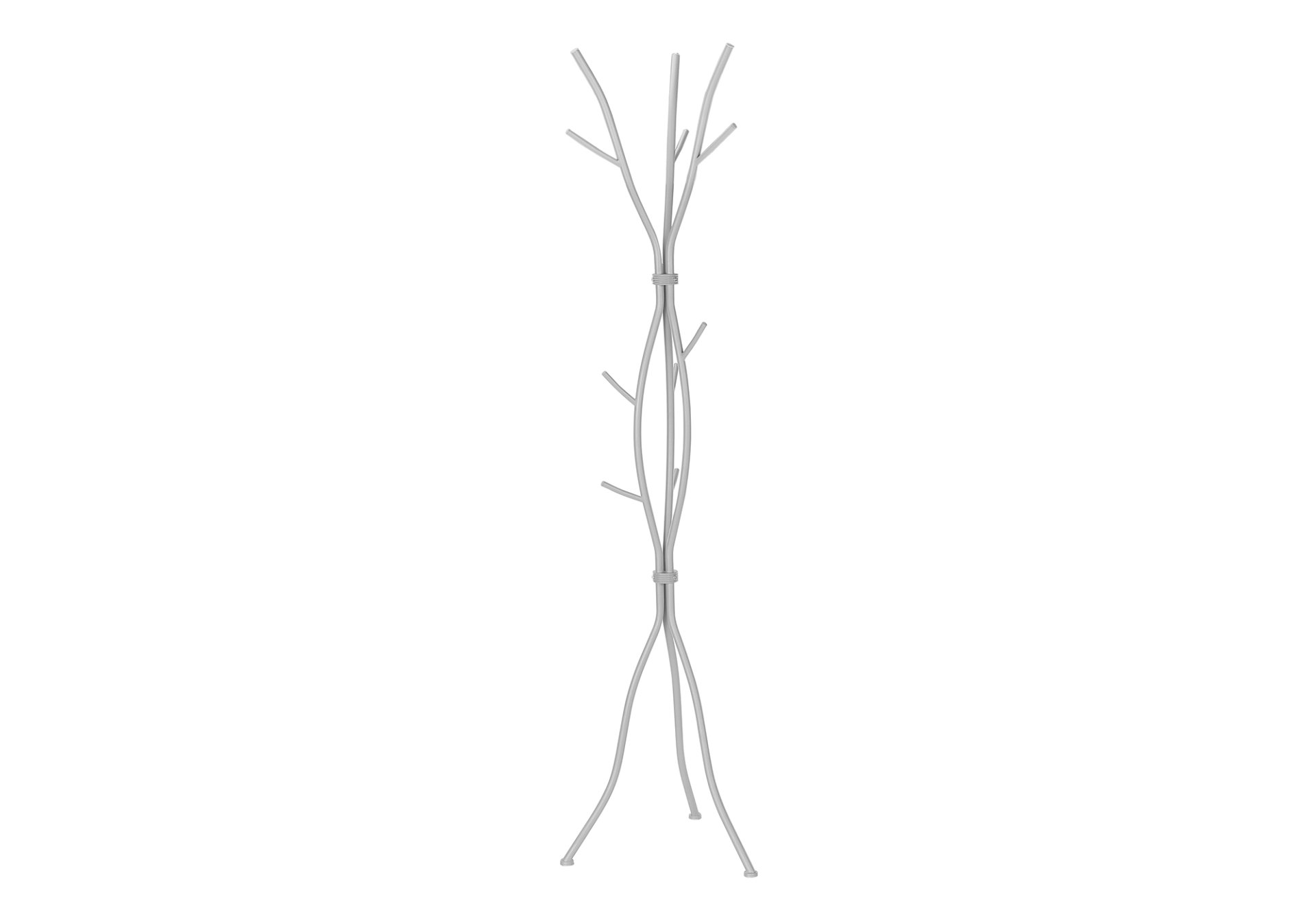 Coat Rack, Hall Tree, Free Standing, 11 Hooks, Entryway, Contemporary & Modern - Silver - Image 3
