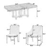 Topmax - 7 Piece Rustic Extendable Dining Table Set With Removable Leaf, 2 Arm Chairs And 4 Armless Chairs - Natural - Image 3