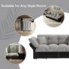 Queen Pull Out Sofa Bed, 3 In 1 Convertible Sleeper Tufted Sofa With 2 Soft Pillows - Gray - Image 19