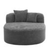 Chaise Lounge Sofa Boneless Couch With Pillows, Sofa Bed - Gray - Image 7