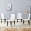 Elegant Dining Chairs (Set of 4) Comfortable & Versatile With Metal Legs - White / Black - Image 4