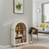 Arched Small Bookcase, Storage Cabinet, Bookshelf With 3 Shelves For Living Room - Oak / White - Image 18