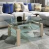 Rectangle Glass Coffee Table Modern Side Center Table For Living Room - Clear - Image 2