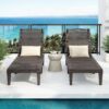 2 Piece Outdoor Chaise Lounges With Adjustable Backrest, Polypropylene - Dark Brown - Image 4