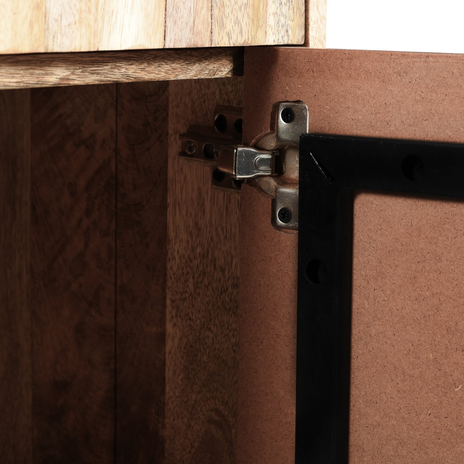 Stylish Style 2 Drawer 2 Door Cabinet, Mango Wood - Natural - Image 12