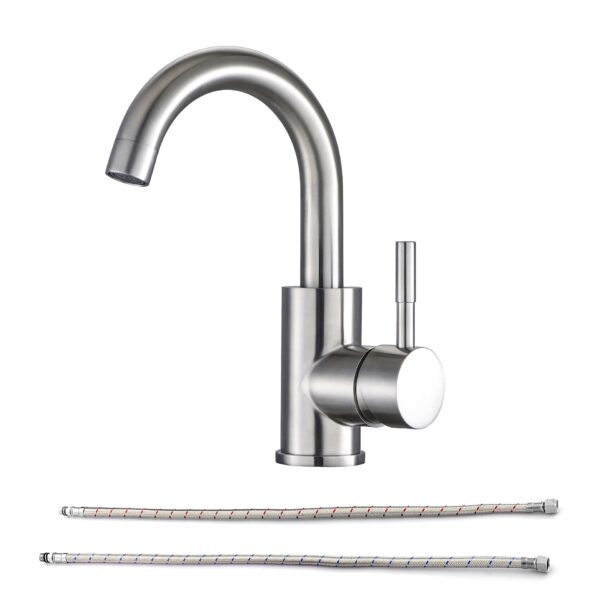 Bathroom Faucet Single Hole Single Handle - Brushed Nickel