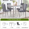 5 Pieces Wooden Dining Table Set, Kitchen Table Set With A Square Table And 4 Upholstered Chairs - Silver Gray - Image 6