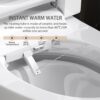 Smart 1 Piece Bidet Toilet With Warm Air Dryer Heated Seat LED Night Light Auto Open / Close - White - Image 5
