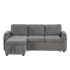 L Shaped Convertible Sofa Bed With Storage, Cup Holders, USB Ports Chenille - Gray - Image 12