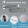 Wall Mounted Shower Set With High Pressure 10" Rain Shower Head And 5 Function Handheld Shower Head - Brushed Nickel - Image 8