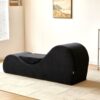 Solace - Chaise Lounge Chair Relaxation, Ergonomic Design With Soft Yet Firm High Density Foam Core, Removable Machinewashable Cover - Black - Image 7