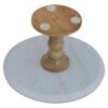Cake Stand With Marble Top - Light Brown - Image 3