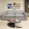 King Size Sleeper Sofa Bed, Pull Out Sofa Bed, 3 In 1 Convertible Sleeper Sofa, 3 Seat Couch With 2 Lumbar Pillows For Living Room - Light Gray - Image 6