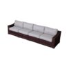 Contemporary Outdoor 4 Piece Rattan Wicker Sectional Seating Group With Cushions - Brown Mix - Image 2