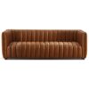 April - Mid-Century Modern Luxury Tight Back Leather Couch - Brown / Cognac / Rustic - Image 8