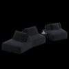 Oversized Modular Sectional Sofa Set With Removable Backrests And Soft Pillows, Deep Seat Couch & Sofa Bed For Living Room - Dark Gray - Image 11