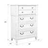 Coastal 5 Drawer Chest - White - Image 6