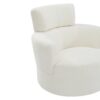360 Degree Swivel Accent Barrel Chair With Adjustable Headrest Berber Fleece For Living Room, Bedroom, Office - Cream - Image 20