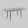 Modern Extendable Dining Table And Chair Set With Top And Metal Base, Table And Chairs For 2 - 6 People - Beige / White - Image 21