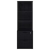 Multifunctional Bookcase With 3 Open Shelves And Secure Locking Mechanism - Black - Image 5