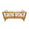 Outdoor Patio Daybed Sofa, 3 Seat Sofa With Foldable Arm 4 Back Pillows - Teak / Beige - Image 10