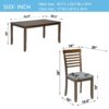 5 Pieces Modern Dining Set, Rectangular Wooden Dining Table With 4 Upholstered Chairs For Kitchen, Dining Room - Walnut - Image 3