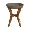Yukon - Contemporary Side Table With Lightweight Concrete Top And Acacia Wood Frame - Gray - Image 4