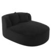 Chaise Lounge Sofa Boneless Couch With Supportive Pillows, Sofa Bed - Black - Image 10