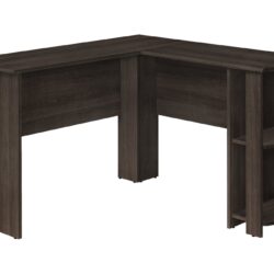 Computer Desk, Home Office, Corner, Storage Shelves, L Shape, Laptop, Contemporary & Modern - Oak