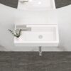 Rectangle Wall Mount Bathroom Sink With Single Faucet Hole, Stain Resistant - White - Image 4