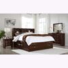 Lucille - 5 Piece Queen Bedroom Set With Storage And Bookcase Headboard - Walnut - Image 7