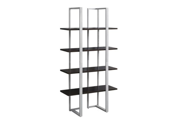 Bookshelf, Bookcase, Etagere, 4 Tier For Office, Contemporary & Modern - Espresso