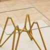 Modern Glass Dining Table With Metal Legs For 2 4 People - Gold - Image 9