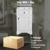 Bathroom Vanity With Sink, Soft Close Door, Adjustable Shelf, And Door Mounted Storage Rack - White - Image 9